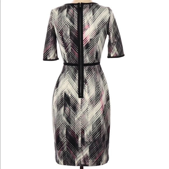 🛍️ VINCE CAMUTO Sheath Striped Abstract Printed Dress - Size 6 - Picture 3 of 11